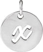 Platinum Initial X Script Necklace or Pendant