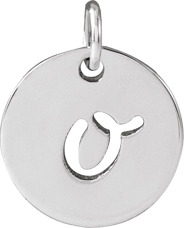 Platinum Initial O Script Necklace or Pendant