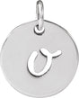 Platinum Initial O Script Necklace or Pendant