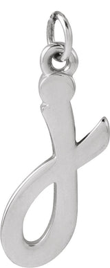 Platinum Initial J Petite Necklace or Pendant