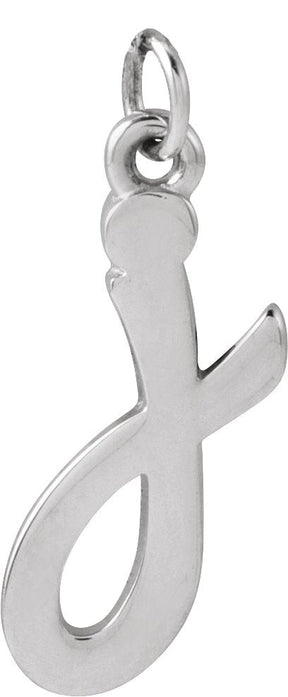14K Gold Initial J Petite Necklace or Pendant - White Gold