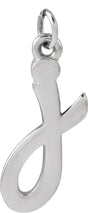 14K Gold Initial J Petite Necklace or Pendant - White Gold