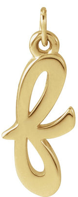 14K Gold Initial F Petite Necklace or Pendant - Yellow Gold