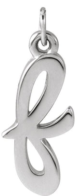14K Gold Initial F Petite Necklace or Pendant - White Gold