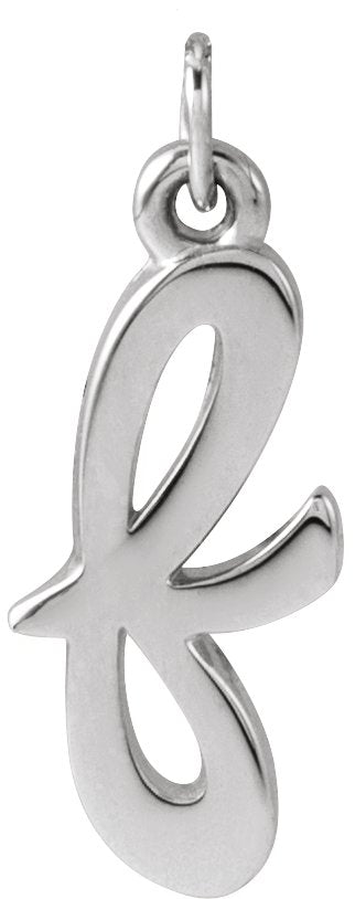 14K Gold Initial F Petite Necklace or Pendant - White Gold
