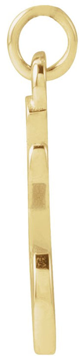 14K Gold Initial T Petite Necklace or Pendant - Yellow Gold - view 2