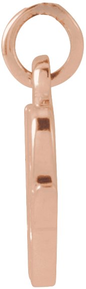 14K Gold Initial W Petite Necklace or Pendant - Rose Gold - view 3