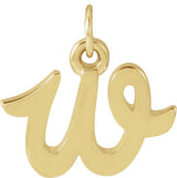 14K Gold Initial W Petite Necklace or Pendant - Yellow Gold