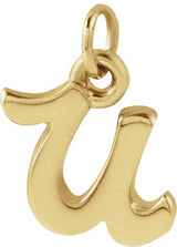 14K Gold Initial U Petite Necklace or Pendant - Yellow Gold