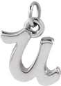 14K Gold Initial U Petite Necklace or Pendant - White Gold