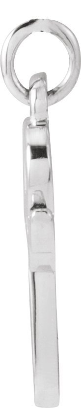 14K Gold Initial P Petite Necklace or Pendant - White Gold - view 2