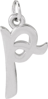 Platinum Initial P Petite Necklace or Pendant