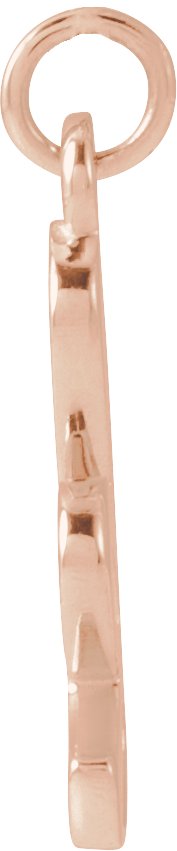 14K Gold Initial K Petite Necklace or Pendant - Rose Gold - view 3