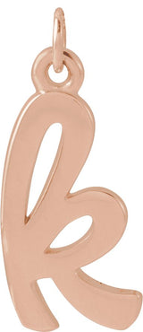 14K Gold Initial K Petite Necklace or Pendant - Rose Gold