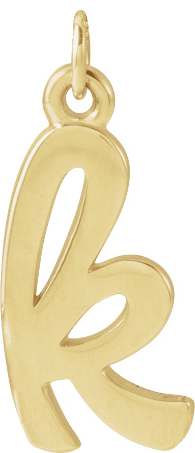 14K Gold Initial K Petite Necklace or Pendant - Yellow Gold