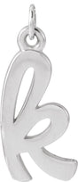 14K Gold Initial K Petite Necklace or Pendant - White Gold
