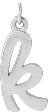 Platinum Initial K Petite Necklace or Pendant