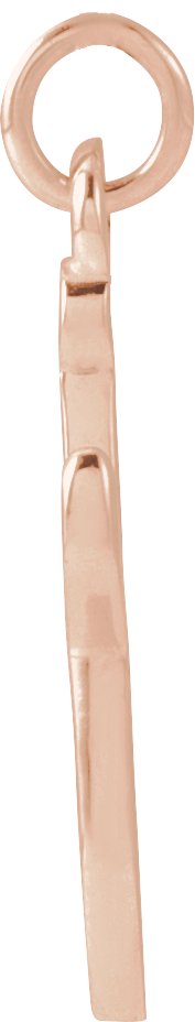 14K Gold Initial J Petite Necklace or Pendant - Rose Gold - view 3