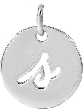 Platinum Initial S Script Necklace or Pendant