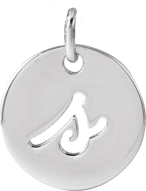 Platinum Initial S Script Necklace or Pendant