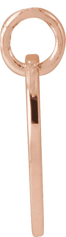 14K Gold Initial S Script Necklace or Pendant - Rose Gold - view 3