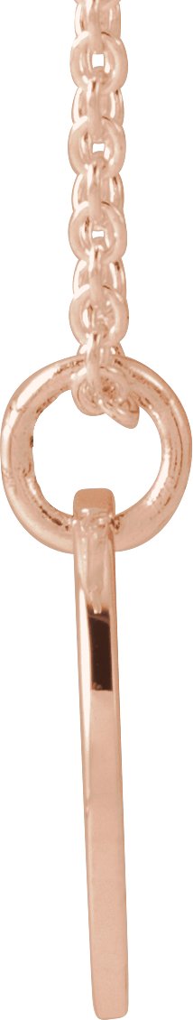 14K Gold Initial S Script Necklace or Pendant - Rose Gold - view 2