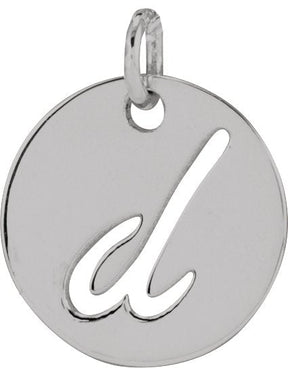 Platinum Initial D Script Necklace or Pendant