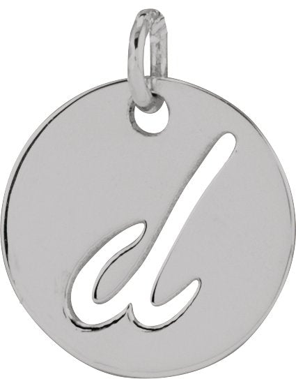 Platinum Initial D Script Necklace or Pendant