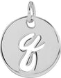 Platinum Initial Q Script Necklace or Pendant