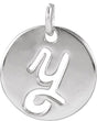 Platinum Initial Y Script Necklace or Pendant