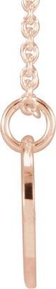 14K Gold Initial W Script Necklace or Pendant - Rose Gold - view 2