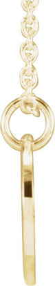 14K Gold Initial W Script Necklace or Pendant - Yellow Gold - view 2