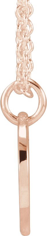 14K Gold Script Initial Necklace or Pendant - Rose Gold - view 2