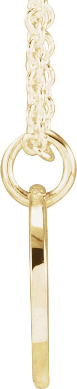 14K Gold Script Initial Necklace or Pendant - Yellow Gold - view 2