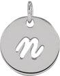 Platinum Script Initial Necklace or Pendant