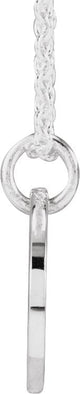 14K Gold Initial F Script Necklace or Pendant - White Gold - view 2