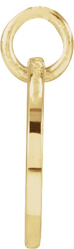 14K Gold Initial F Script Necklace or Pendant - Yellow Gold - view 2