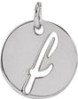 Platinum Initial F Script Necklace or Pendant
