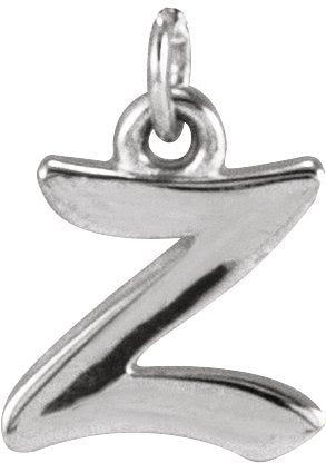 Platinum Initial Z Petite Necklace or Pendant