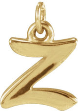 14K Gold Initial Z Petite Necklace or Pendant - Yellow Gold