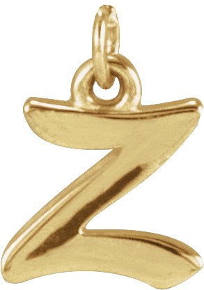14K Gold Initial Z Petite Necklace or Pendant - Yellow Gold
