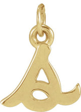 14K Gold Initial S Petite Necklace or Pendant - Yellow Gold