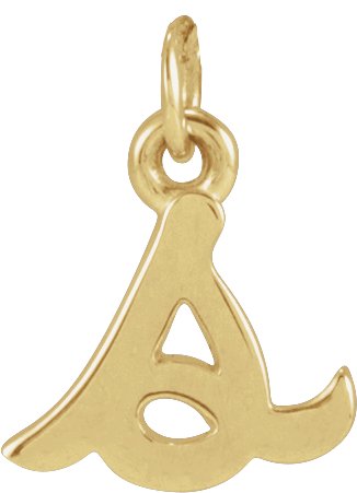 14K Gold Initial S Petite Necklace or Pendant - Yellow Gold