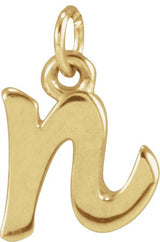 14K Gold Petite Initial Necklace or Pendant - Yellow Gold