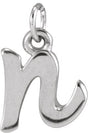 14K Gold Petite Initial Necklace or Pendant - White Gold