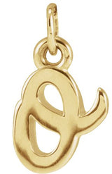 14K Gold Initial O Petite Necklace or Pendant - Yellow Gold