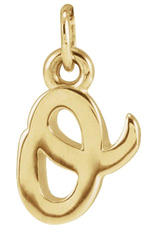 14K Gold Initial O Petite Necklace or Pendant - Yellow Gold
