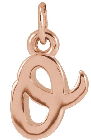 14K Gold Initial O Petite Necklace or Pendant - Rose Gold
