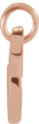 14K Gold Initial V Petite Necklace or Pendant - Rose Gold - view 3