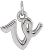14K Gold Initial V Petite Necklace or Pendant - White Gold